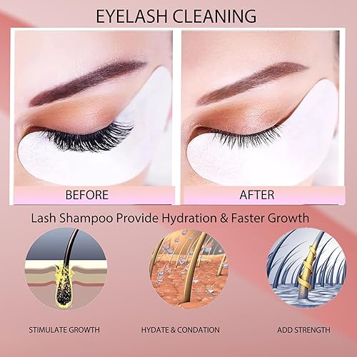 Miniatura 5 de Shmian Kits de concentrado de champú para pestañas, 3.4 fl oz de concentrado de limpiador de pestañas y kit de limpieza de pestañas, limpiador de