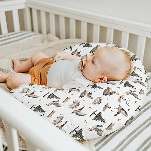 Miniatura 5 de Fundas de almohada retro de caza de patos para bebés y niñas, fundas elásticas suaves y elásticas para bebés recién nacidos