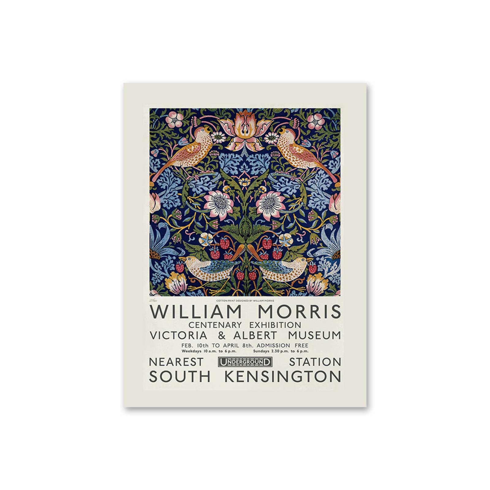 SDVIB London Underground Art Nouveau Pittura William Morris Stampa su Tela Victoria and Albert Museum Exhibition Poster Wall Decor 70x90cm-3 Pezzi Senza Cornice