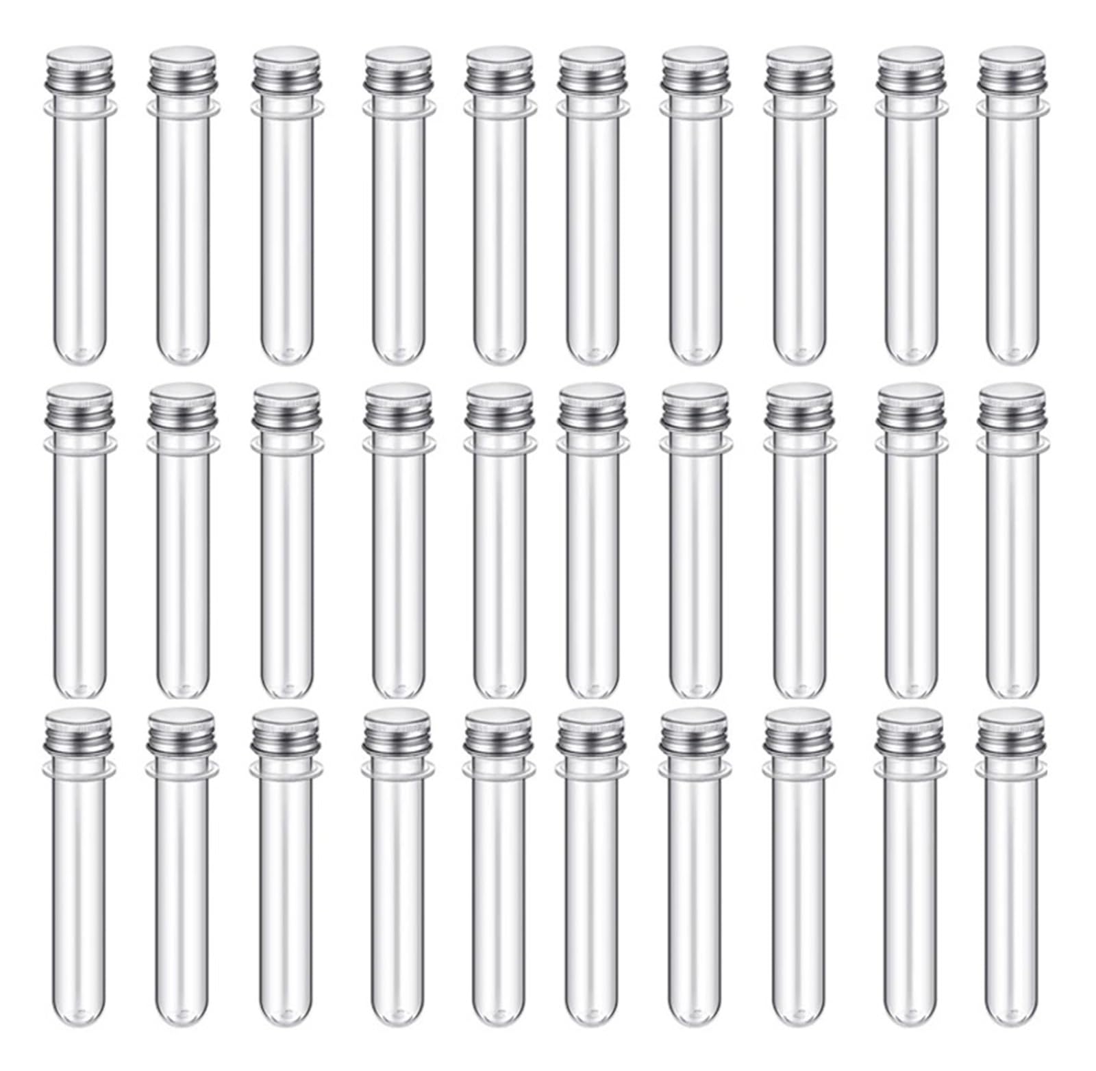 yingyingjia 20 szt. laboratoryjnych 30 ml plastikowych przezroczystych probówek z pokrywką, wielofunkcyjna butelka do przechowywania, na kabel USB, organizer na upominki na imprezę