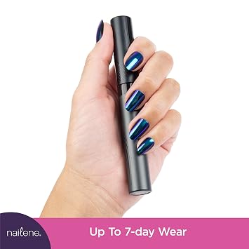 Nailene Gel Shine Artificial Nails, Black Sunglasses, Oval 28 Fake Nails in 10 Sizes Nail Glue Included Up to 7 Days of Wear False Nails Designed for Comfort & Natural Look