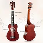 Ukulélé Soprano ADM pour Débutants 21 pouces en Bois Hawaïen Kit pour Enfants Adultes Étudiants Starter Pack Professionnel avec Cours Gratuits, Sac de Gig, Sangle, Accordeur, Médiator, Marron