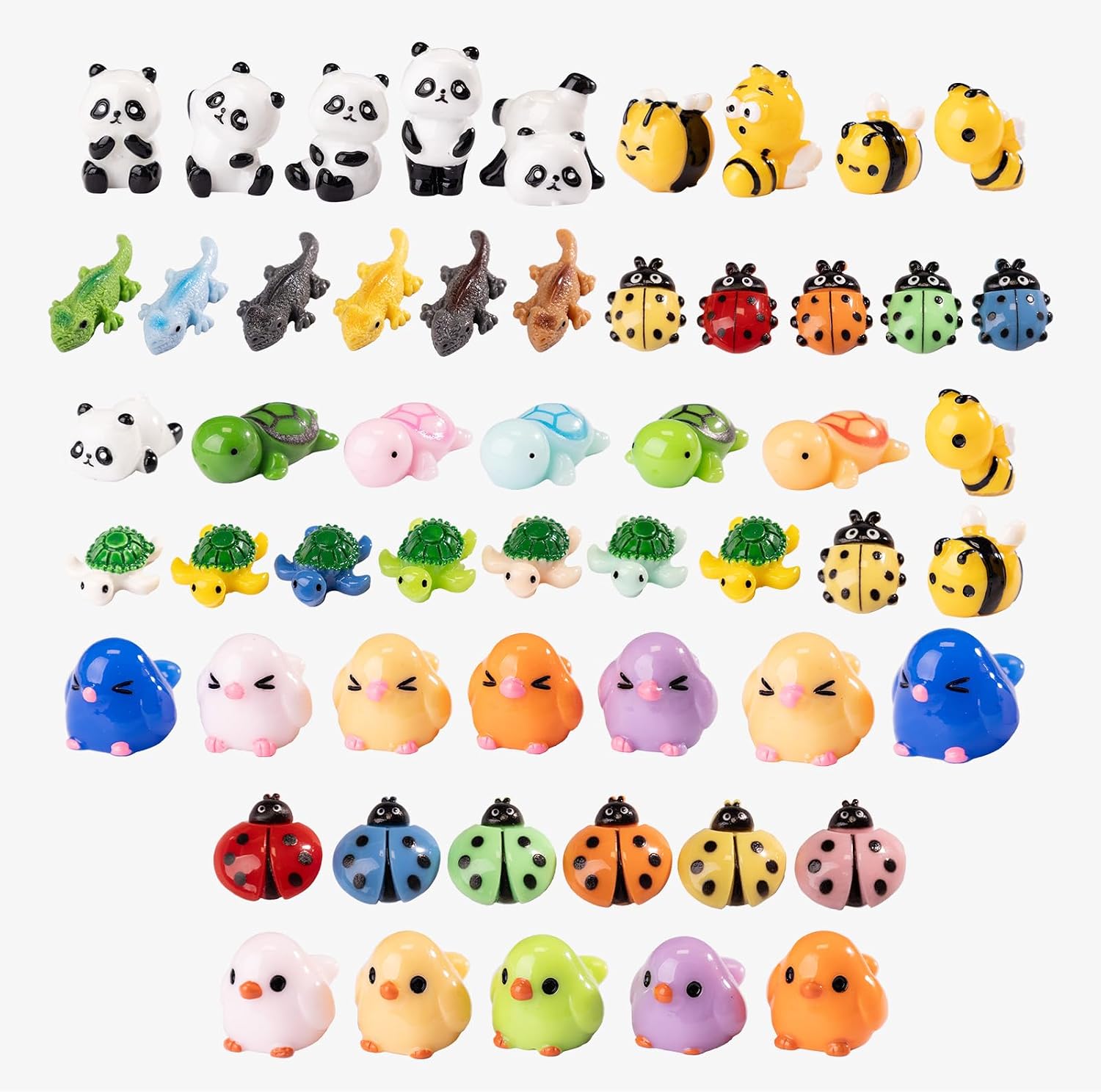Mini Small Animal Figurines, 54 Pieces Mini Marine Resin Animals, Marine Animals Decorative Decorations, Miniature Landscape Decorative Sets, Fairytale Gardens