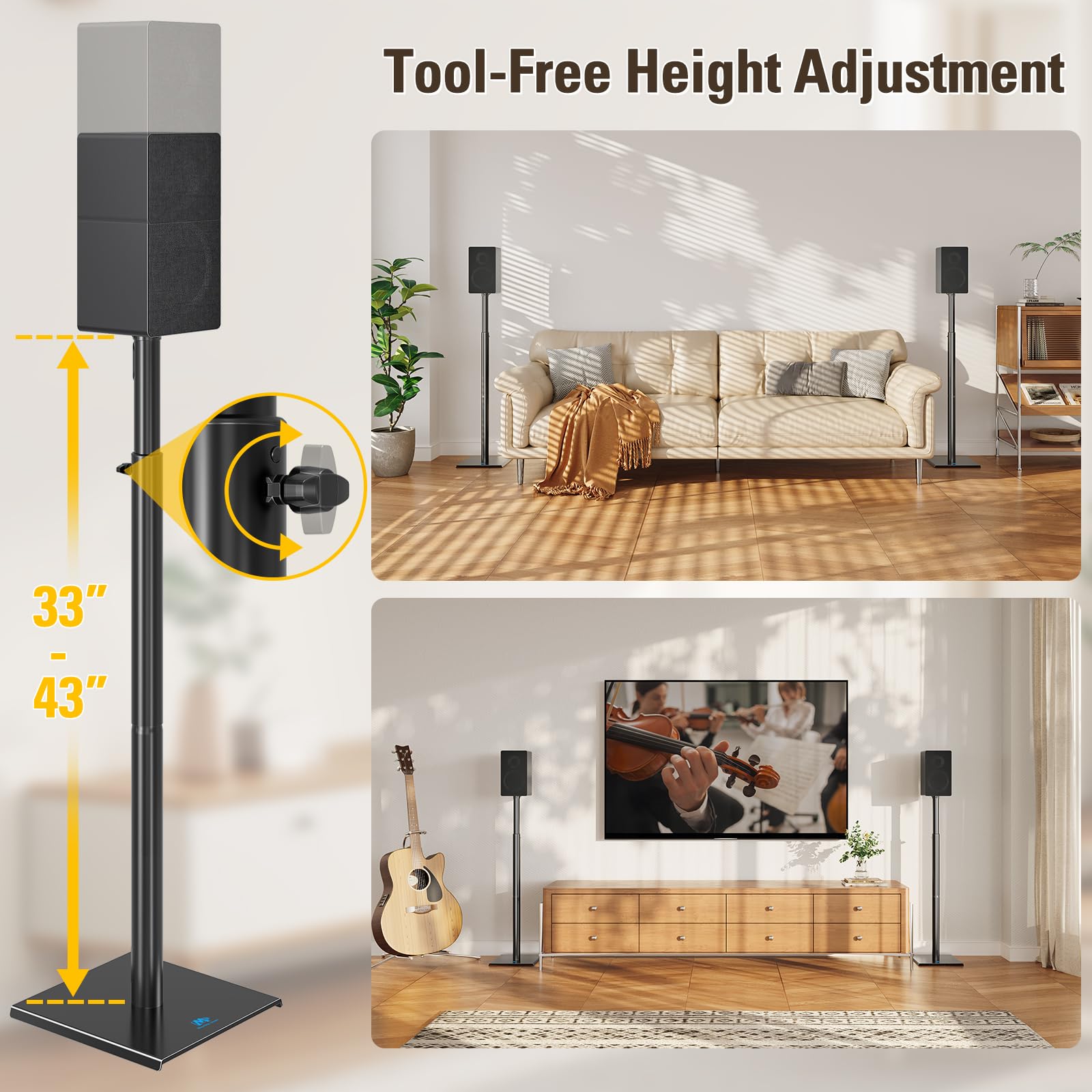 Amazon.com: Mounting Dream Height Adjustable Speaker Stands for