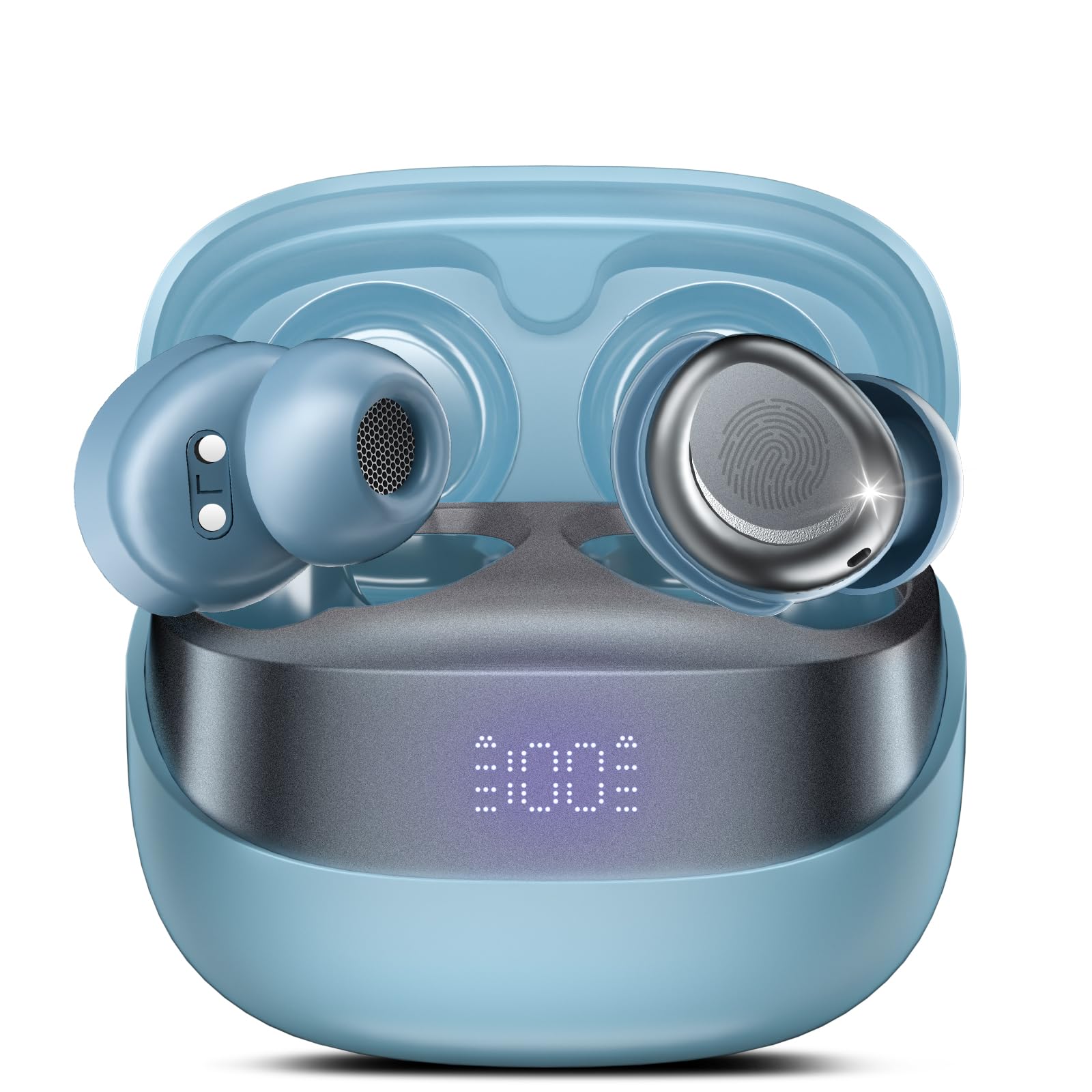 Sleep Earbuds Bluetooth 5 4 in Ear Light-Weight Headphones Mini Sleep Headphones Small Design for Side Sleepers Blue