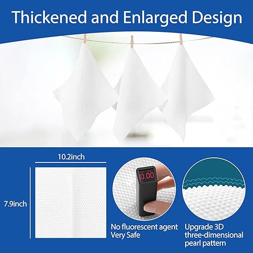 Miniatura 3 de Toallas faciales desechables, paño de lavado facial biodegradable, toallitas secas 100% algodón para piel sensible, viajes, removedor de maquillaje,