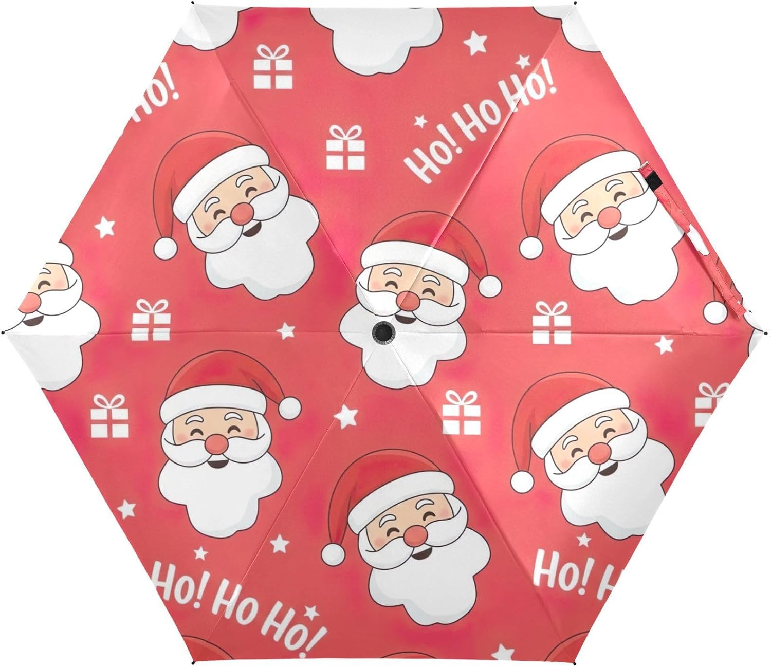 Cute Cartoon Santa Red Umbrella for Sun, Lightweight Durable Uv Umbrellas for Sun Protection for Women, Travel Umbrellas for Sun