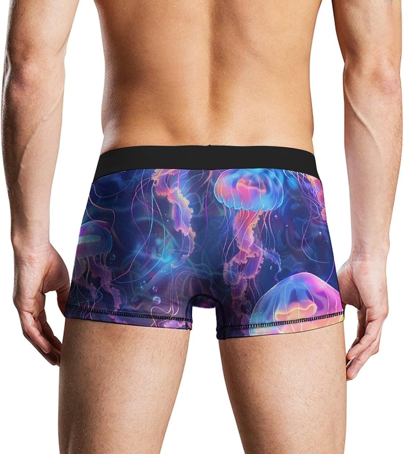 Glowing Jelly Fish Novelty Men's Trunks Soft Breathable Underwear Patterned Stretch Briefs