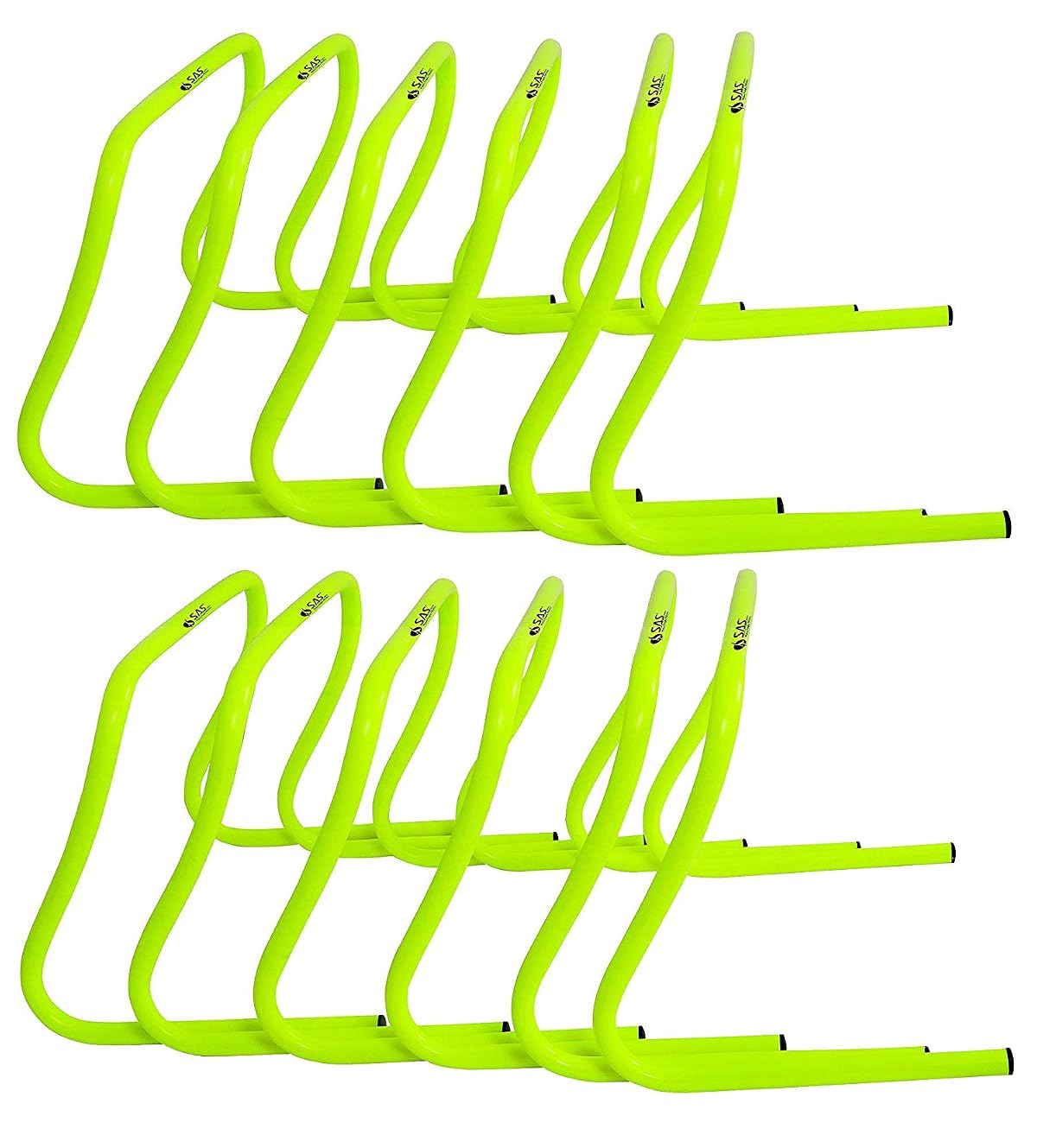 SAS SPORTS PVC Agility Training Hurdle for Track and Fields 12" Set of 12 with