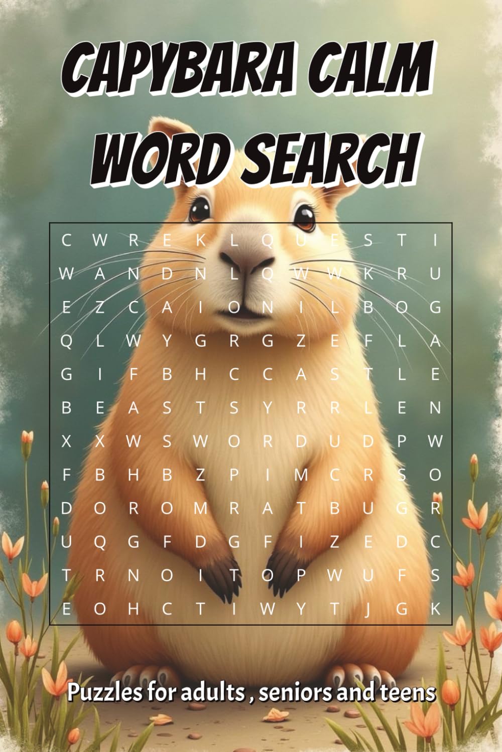 Capybara Calm Word Search: Word Searches With Easy-to-Read Print About Capybara Mindfulness, Calm + more | 6x9 inches, 110 pages | 50+ ... free time. Find your zen with mindful puzzles
