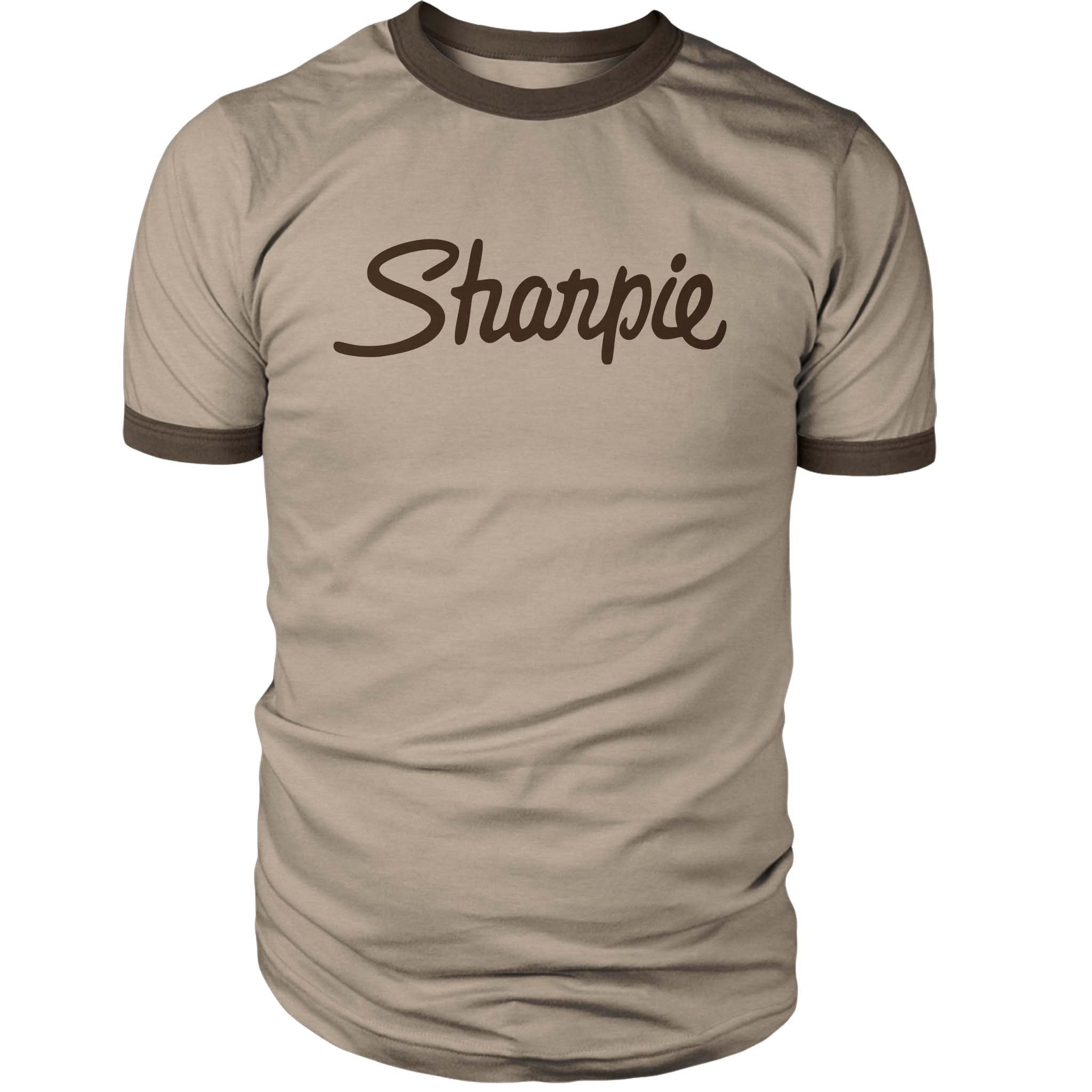 Sharpie Ringer Shirt Heather Brown with Dark Brown Rings, Great for Cosplay and Everyday wear!
