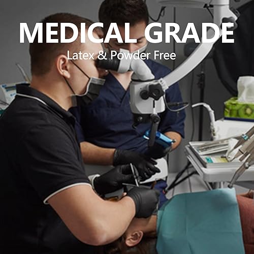 Miniatura 6 de Guantes desechables de nitrilo sin látex, 100 unidades, limpieza negra, preparación de alimentos sin polvo, tamaño grande