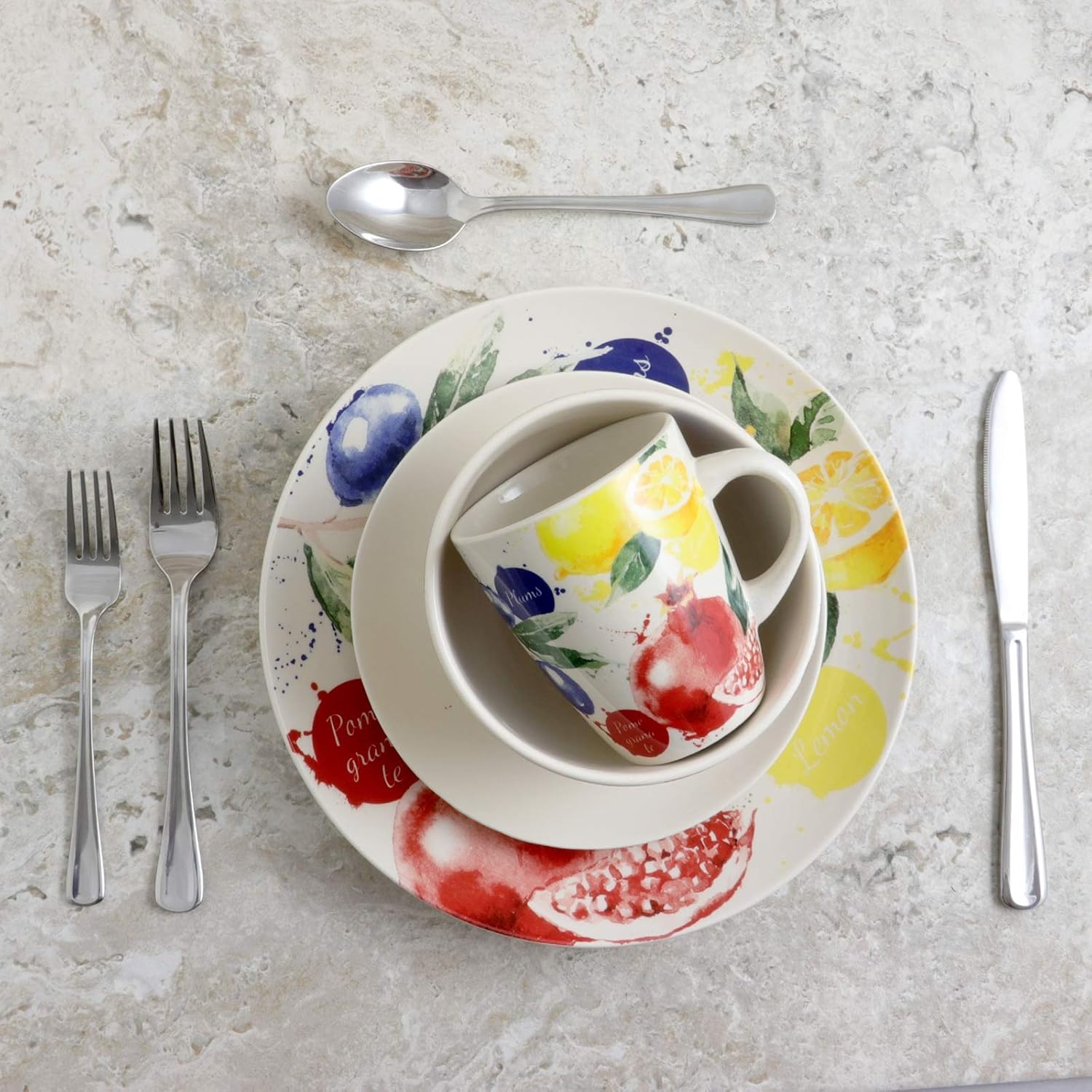 🔥 Hot Deals Elama Round Stoneware Fruity Dinnerware Dish Set, 16 Piece, White with Multicolored Fruit Black Friday Sale 2022 Elama Round Stoneware Fruity Dinnerware Dish Set, 16 Piece, White with Multicolored Fruit
