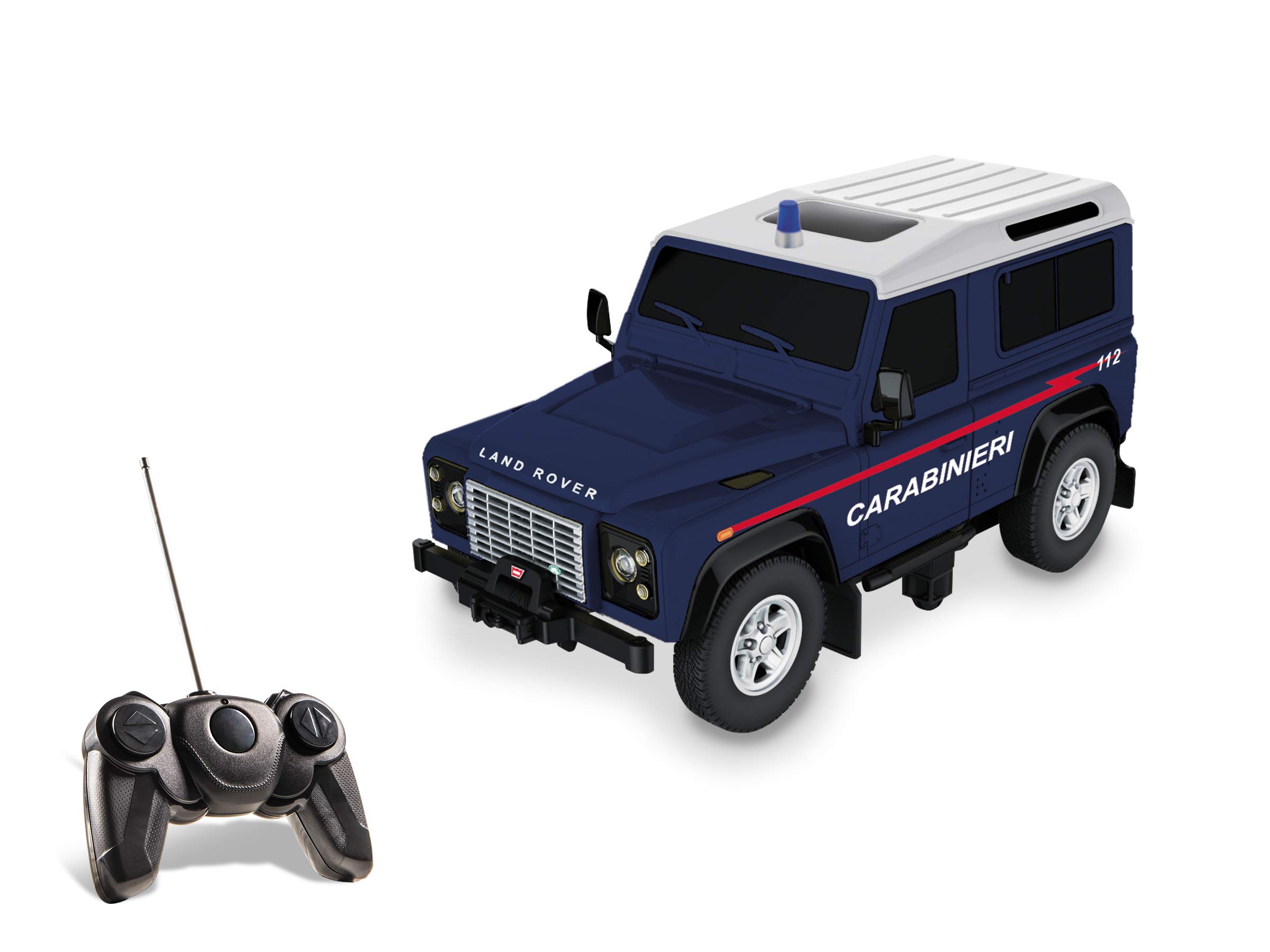 Mondo Motors, LAND ROVER DEFENDER CARABINIERI, Modello in Scala 1: 14, fino a 10 km/h di Velocità, Auto Giocattolo per Bambini 63566