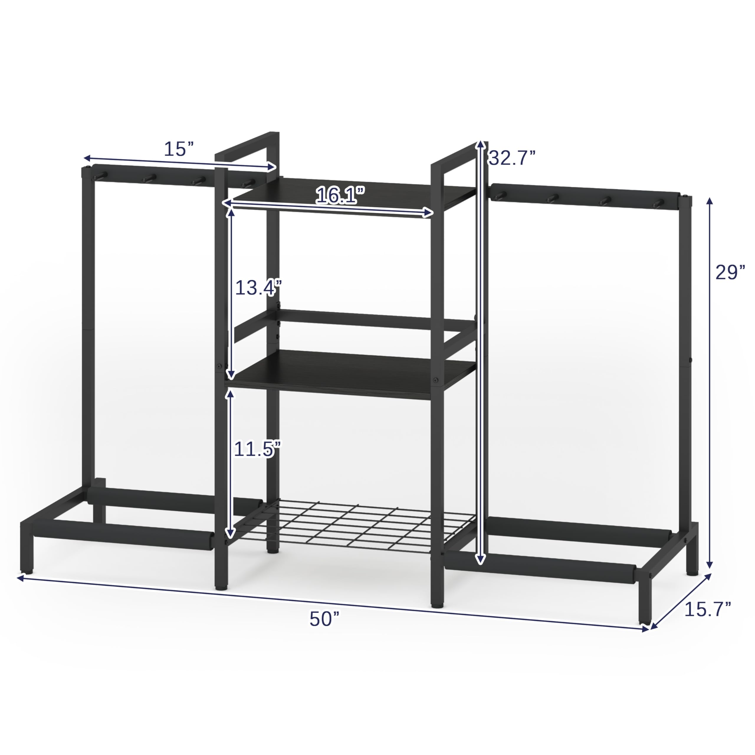 Usinso 6-Space Multi-Instrument Rack - Acoustic, Electric Guitar, Bass, Ukuleles & Amp Accessories - 29'H Home Music Studio Display