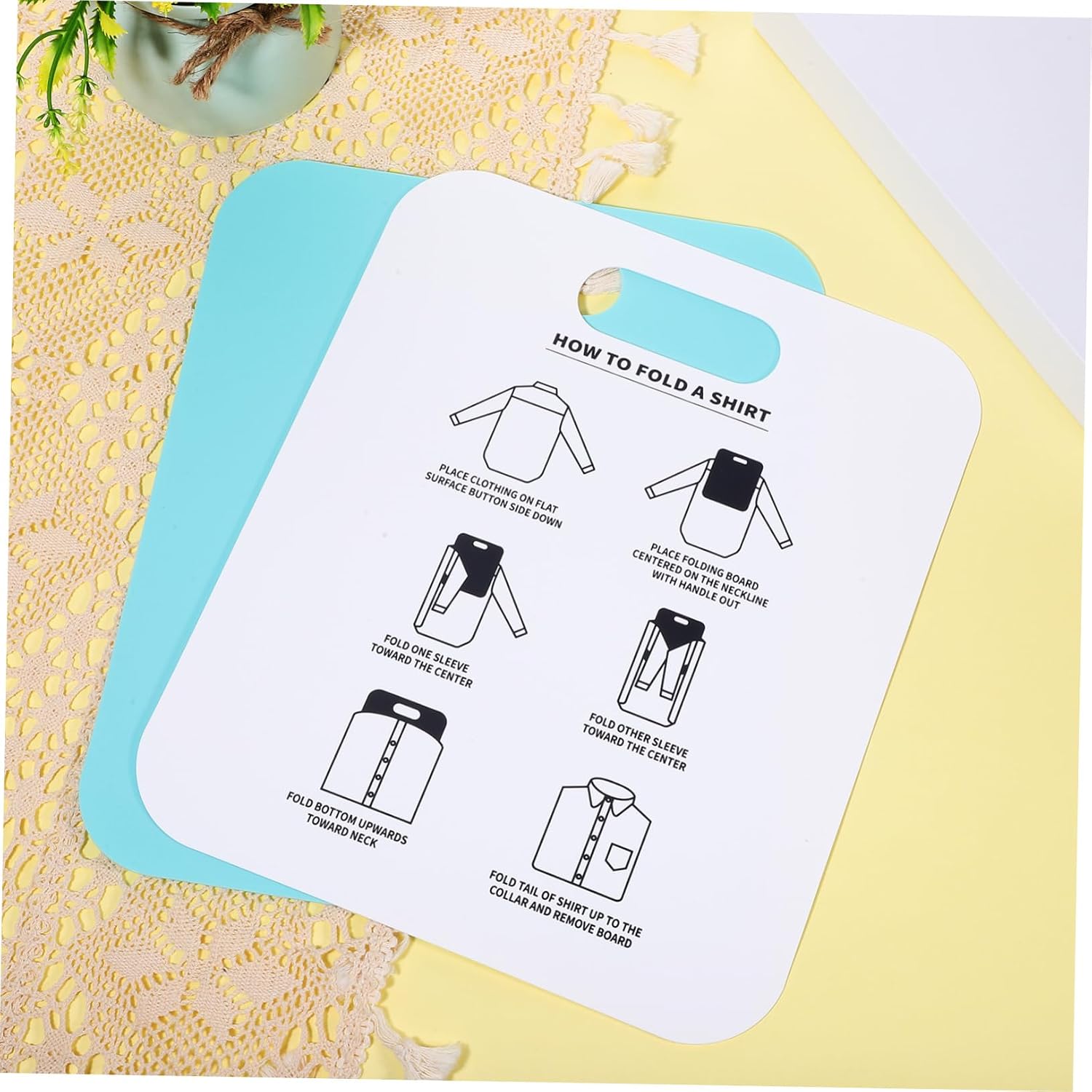 UKCOCO 2pcs Shirt Folding Boards for Adults Portable Clothes Folder Tool with Wrinkle Reducing Design Easy to Use Laundry Organizer for Shirts Hoodies White