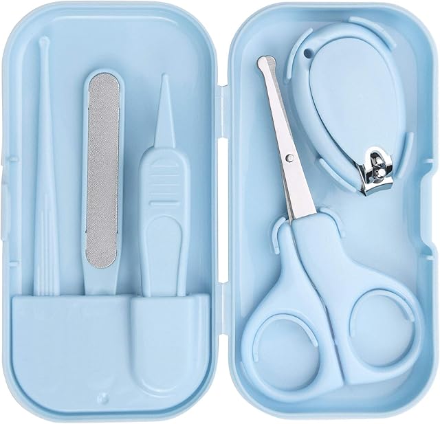 Vicloon Baby Nail Kit, 5-in-1 Baby Nail Care Set, Baby Nail Care Tool, Baby Manicure Set Includes Nail Clippers, Scissor, Earpick, Nail File and Tweezer for Newborn Infant Toddler