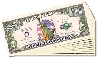 Lady Liberty Novelty Million Dollar Bill - Set of 100 with 1 Bonus Christopher Columbus Bill