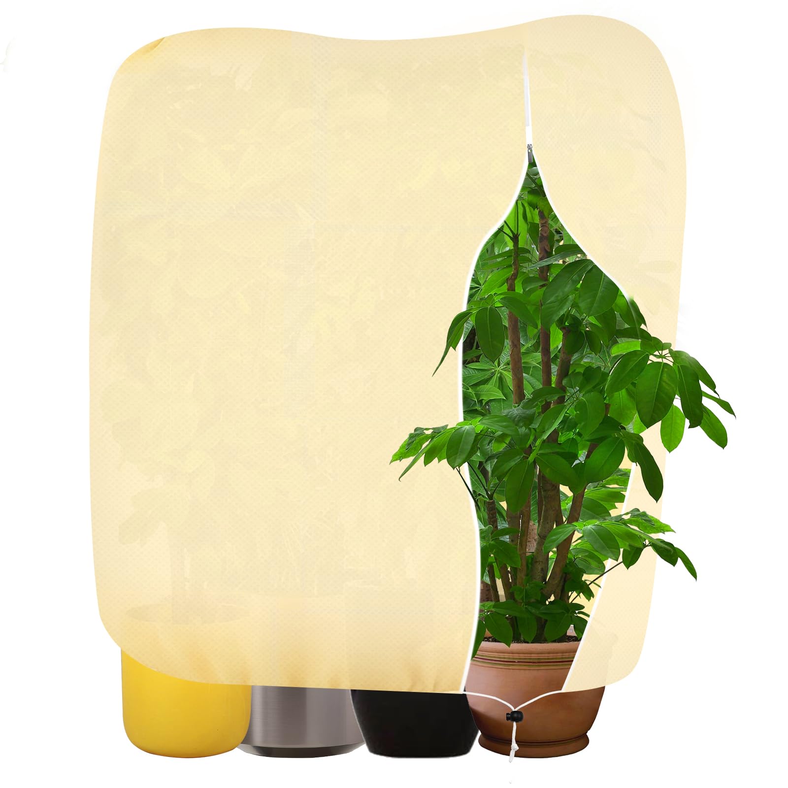 2 Pezzi Cappucci Protettivi Per Piante Invernali Antigelo 80x120 Cm - Telo In Tessuto Non Tessuto Con Coulisse Per Agrumi, Limoni E Arbusti