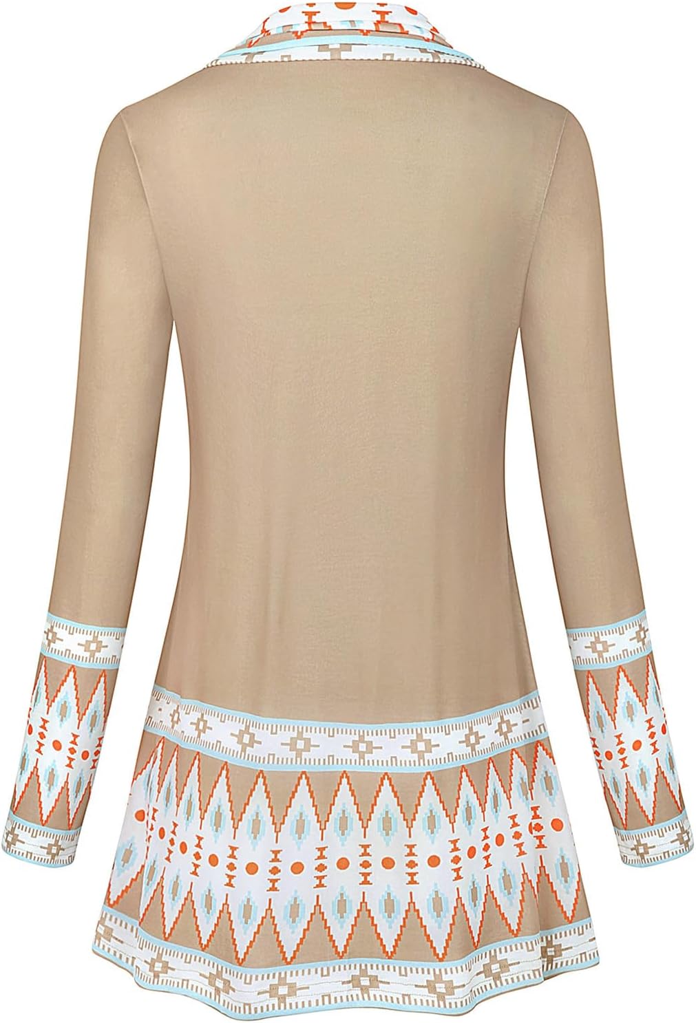 Miusey Women's Long Sleeve Cowl Neck Form Fitting Casual Tunic Top Blouse