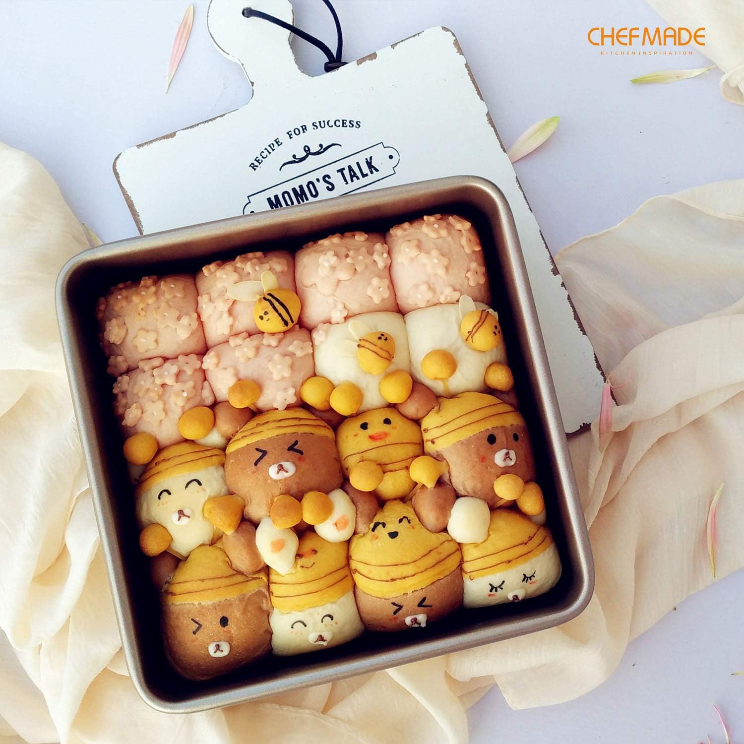 CHEFMADE Square Cake Pan, 8-Inch Deep Dish with Removable Loose Bottom Non-Stick Square Bakeware for Oven Baking (Champagne Gold) - Image 6