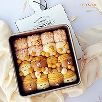 Vista 6 de CHEFMADE Molde cuadrado para tartas, plato de 8 pulgadas de profundidad con parte inferior suelta extraíble antiadherente cuadrado para hornear