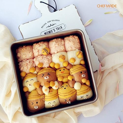 Miniatura 6 de CHEFMADE Molde cuadrado para tartas, plato de 8 pulgadas de profundidad con fondo suelto extraíble, antiadherente, cuadrado para hornear en horno