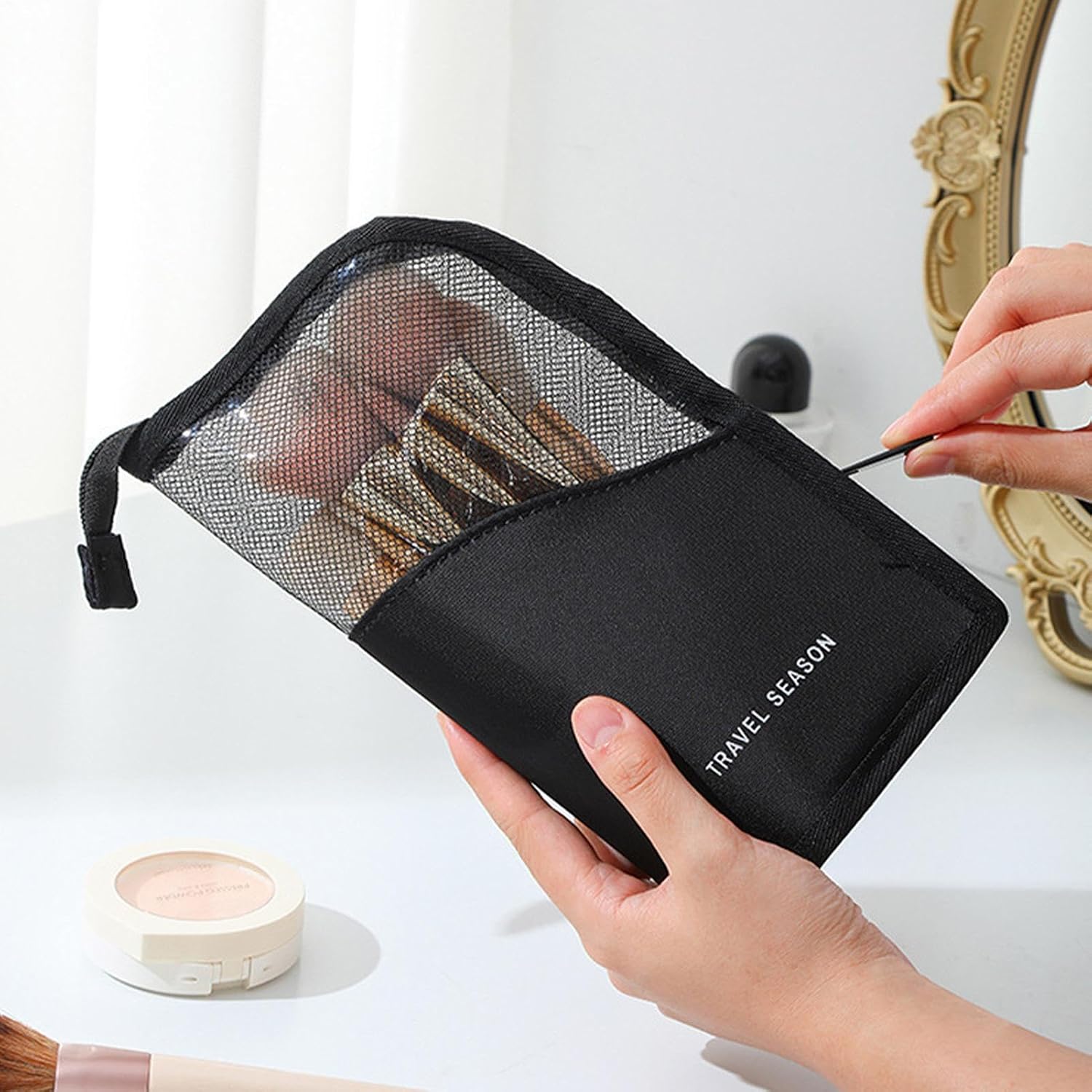 Cosmetic Bags for Women Lightweight Standing Portable Organizer image 2