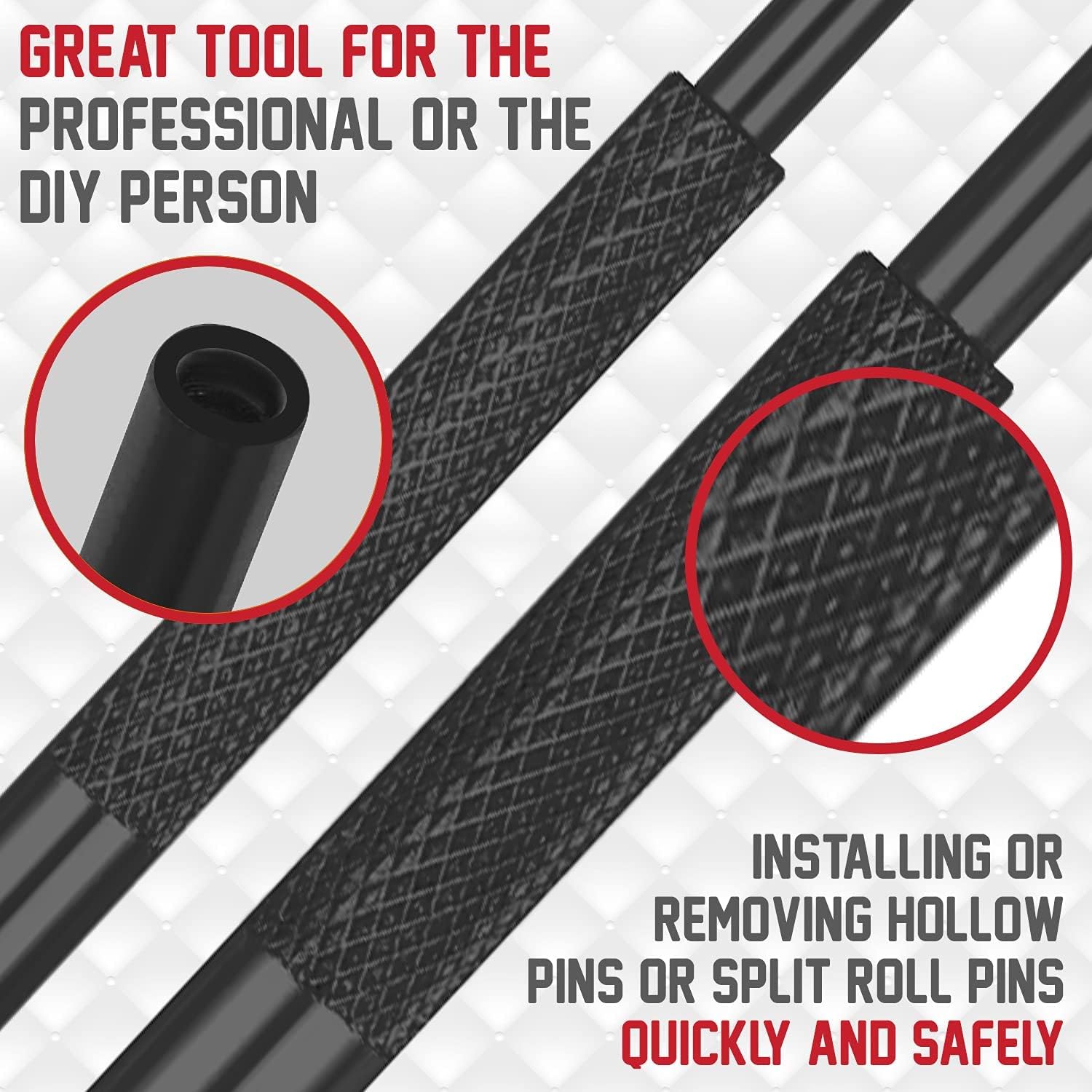 Gotical 4 -Pieces Roll Pin Punch Set and with Free Pivot Pin - Pieces Bolt Catch Install for Automotive,Jewelry Craft Punch Set - 1/16", 5/64", 3/32", 1/8" W/Roll Pin Install Tool