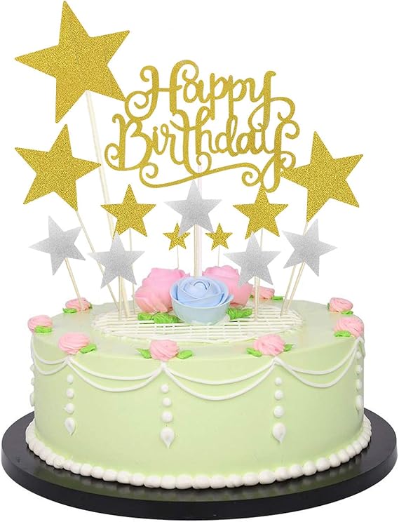 24 Pz Decorazioni Torte Compleanno Con Glitter, Per Cupcake E - Foto 6