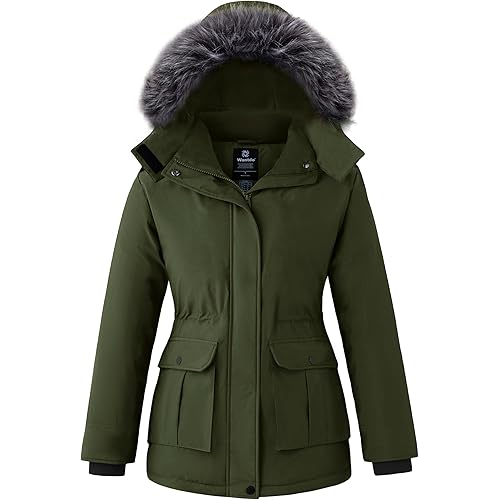 wantdo Women's Winter Coats Warm Thicken Puffer Parka Jacket with Hood