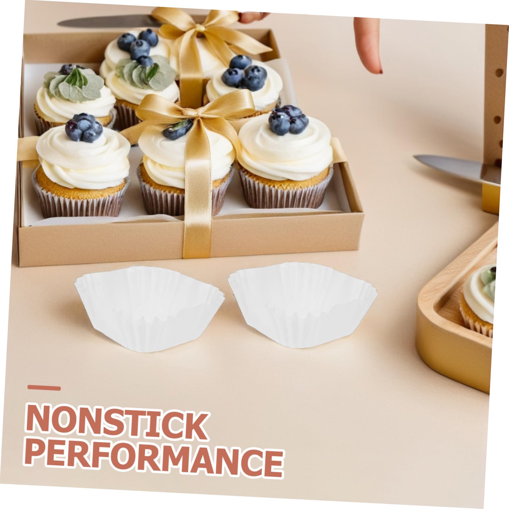 DOITOOL 3000piezas Cápsulas para Cupcakes Cuadradas de Papel de Pasta de Madera, Resistentes al Calor y Antiadherentes, Ideales para Pasteles Caseros y Celebraciones Familiares