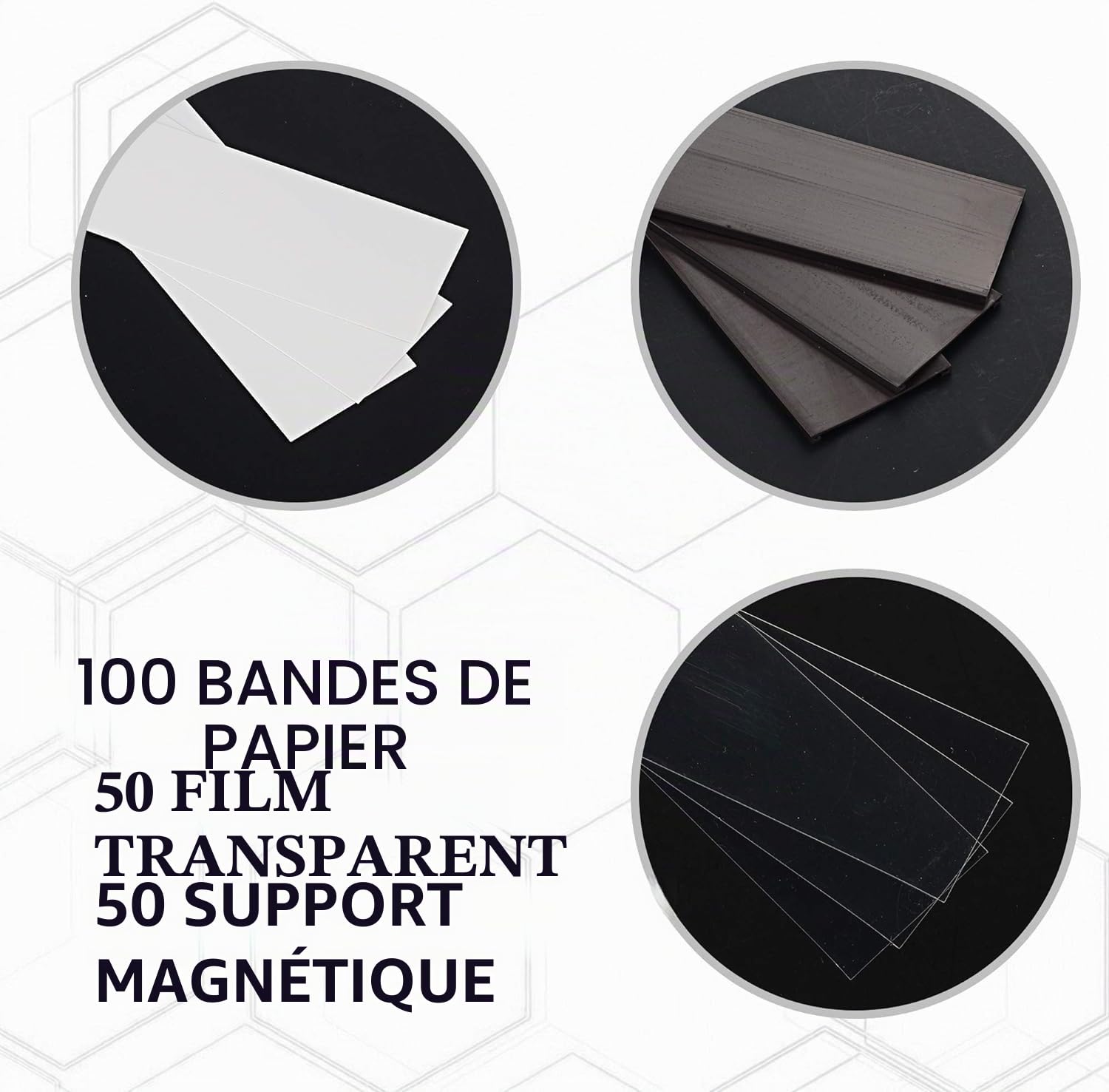LLPT Porte-Étiquettes Magnétiques 50pcs 40MM X 100MM Étiquettes Magnétiques Inscriptible Amovible Sans Saleté pour le Tableau Blanc du Meuble de Rangement à Étagère en Métal(MH4150)