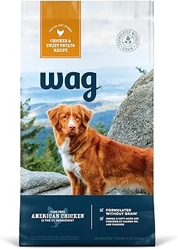 Amazon Brand - Wag Dry Dog Food Chicken & Sweet Potato, Grain Free 24 lb Bag
