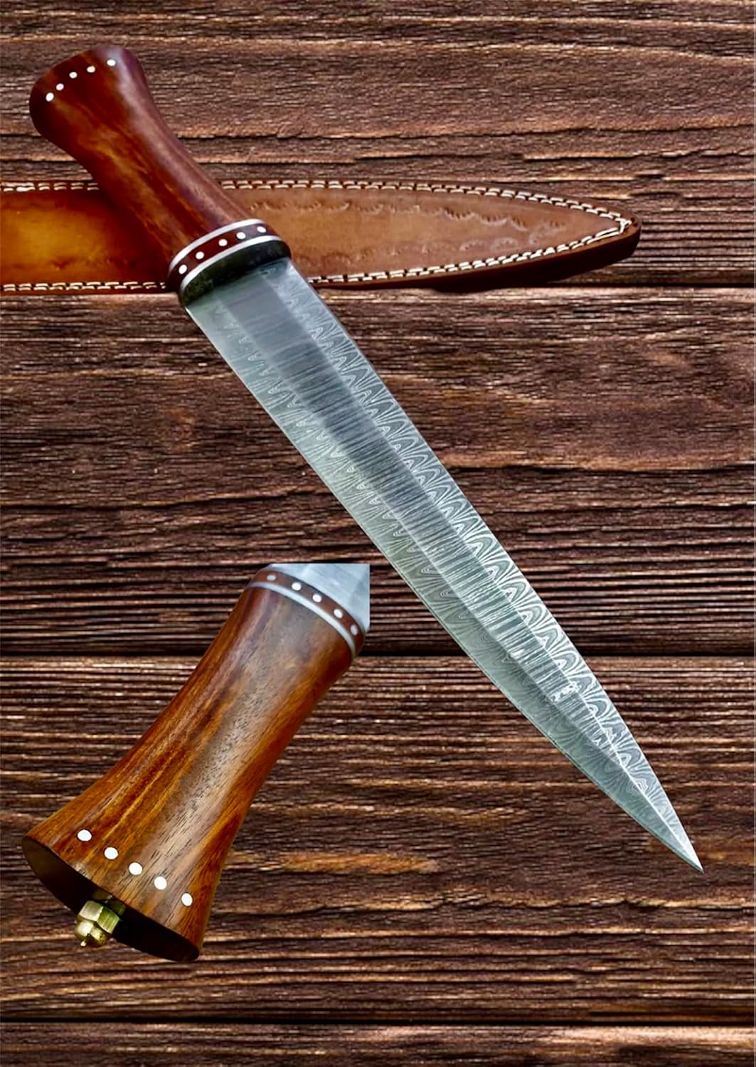 Poshland REG-214, Custom Handmade Damascus Steel 15.5 Inches Dirk Blade Knife