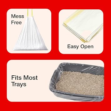 Petface Cat Litter Tray Drawstring Liners, 50 Large Liners, Fits Most Trays Up To L87 x W45 cm