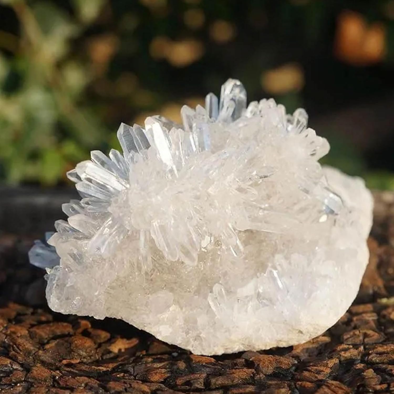 Crystal Cluster, Crystal Stone Clear Quartz Cluster Point Druzy Collection Decor Gift