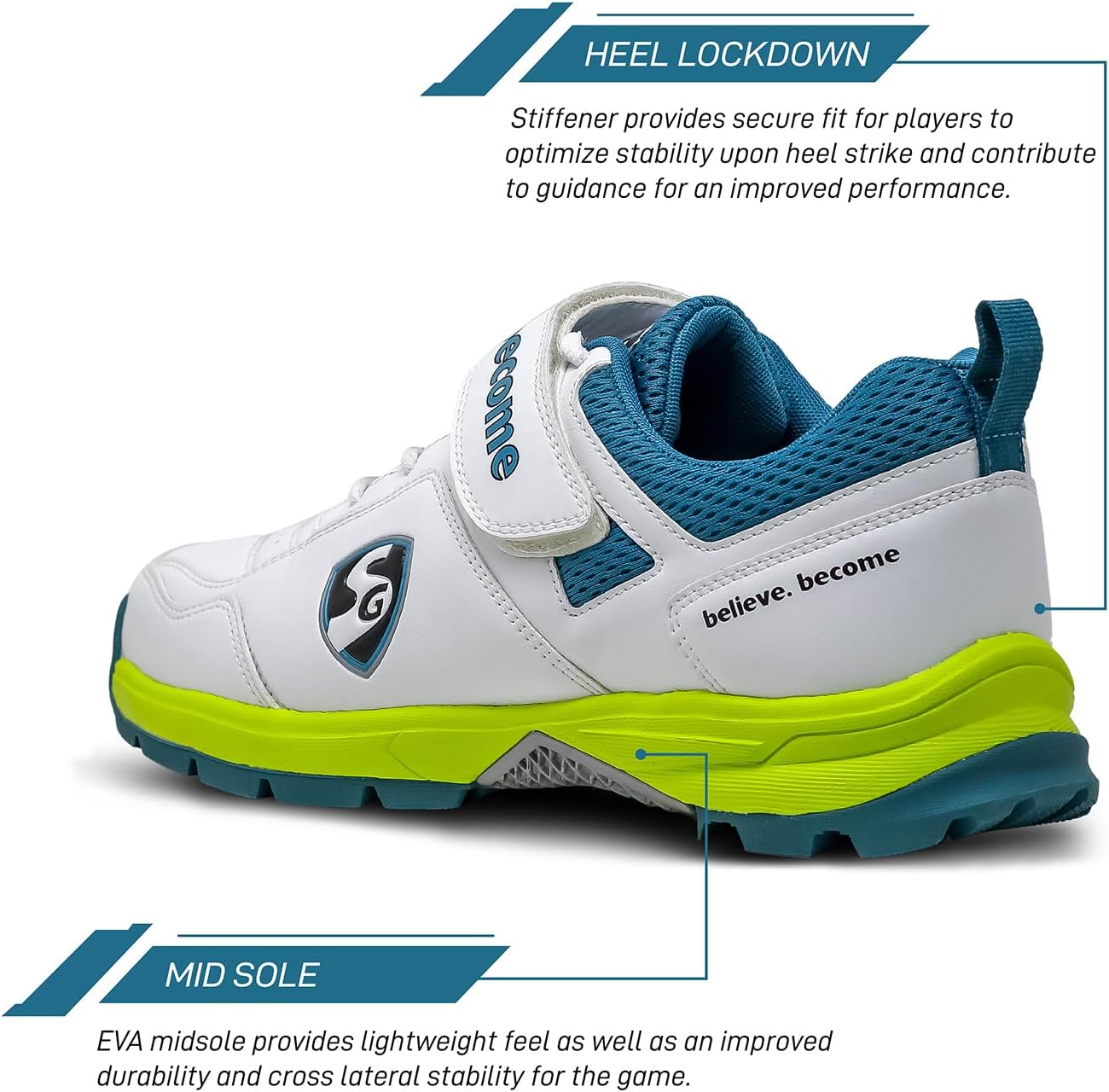 SG Century 6.0 Cricket Shoes, Designed to Elevate Your Game to New Heights Power, Precision, and Comfort