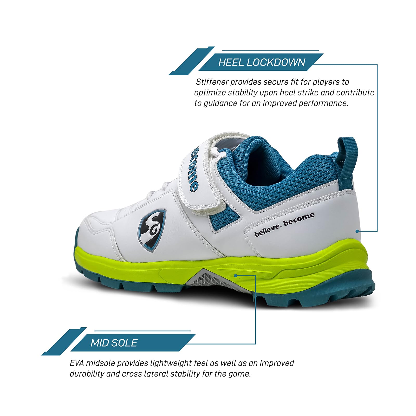 SG Century 6.0 Zapatillas de Cricket, diseñadas para elevar tu Juego a Nuevas Alturas, Potencia, precisión y Comodidad