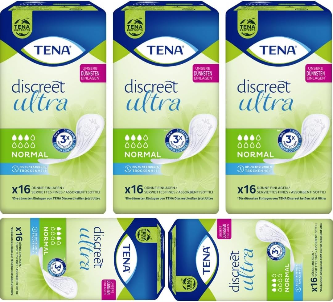 Pufai Discreet Ultra Normal Einlagen Pads Damenbinden 16 STÜCK, 5 Packungen
