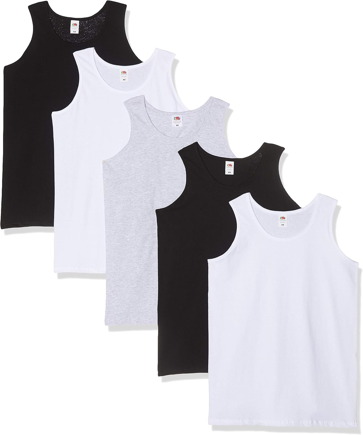 Fruit Of The Loom Men's Lightweight Cotton Vests - Pack Of 5 (S-4XL, Heather Grey & More)