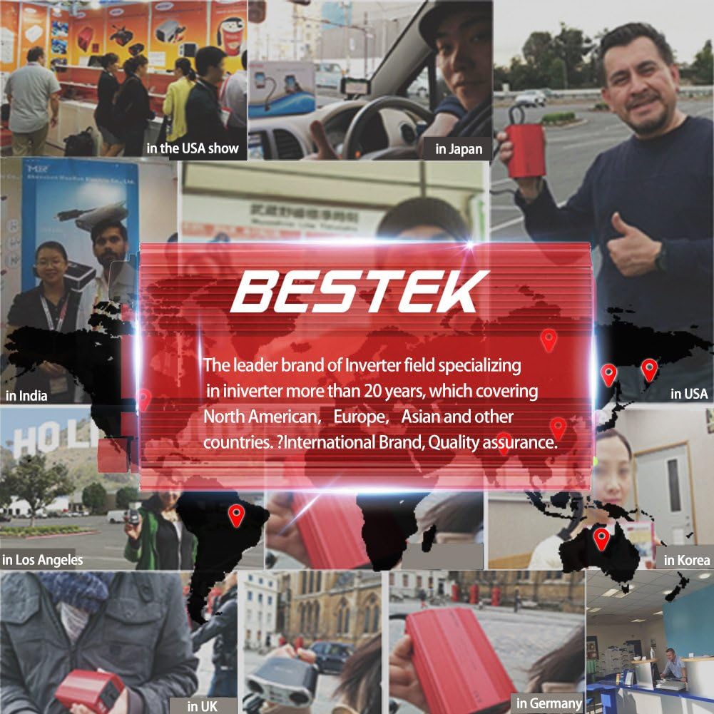 BESTEK Power Inverter 1000 Watt DC 12 Volt, Power Converter 1000w DC to AC Converter for Car
