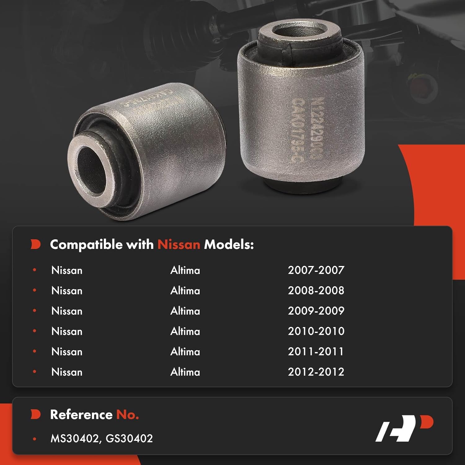 A-Premium 2 x Rear Control Arm Bushing Kit, Compatible with Nissan Altima 2007 2008 2009 2010 2011 2012