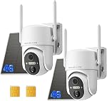 Security Cameras Wireless Outdoor, WiFi Cameras for Home Security, Wireless Security Camera Outdoor, 360 Camera with PTZ, PIR Sensor, 2K HD Color Night Vision, SD/Cloud, IP66 Waterproof, 2 Pack