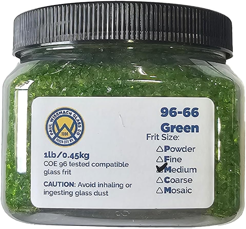 Wissmach Glass Frit Chartreuse Medium Transparent 1lb. 96 COE