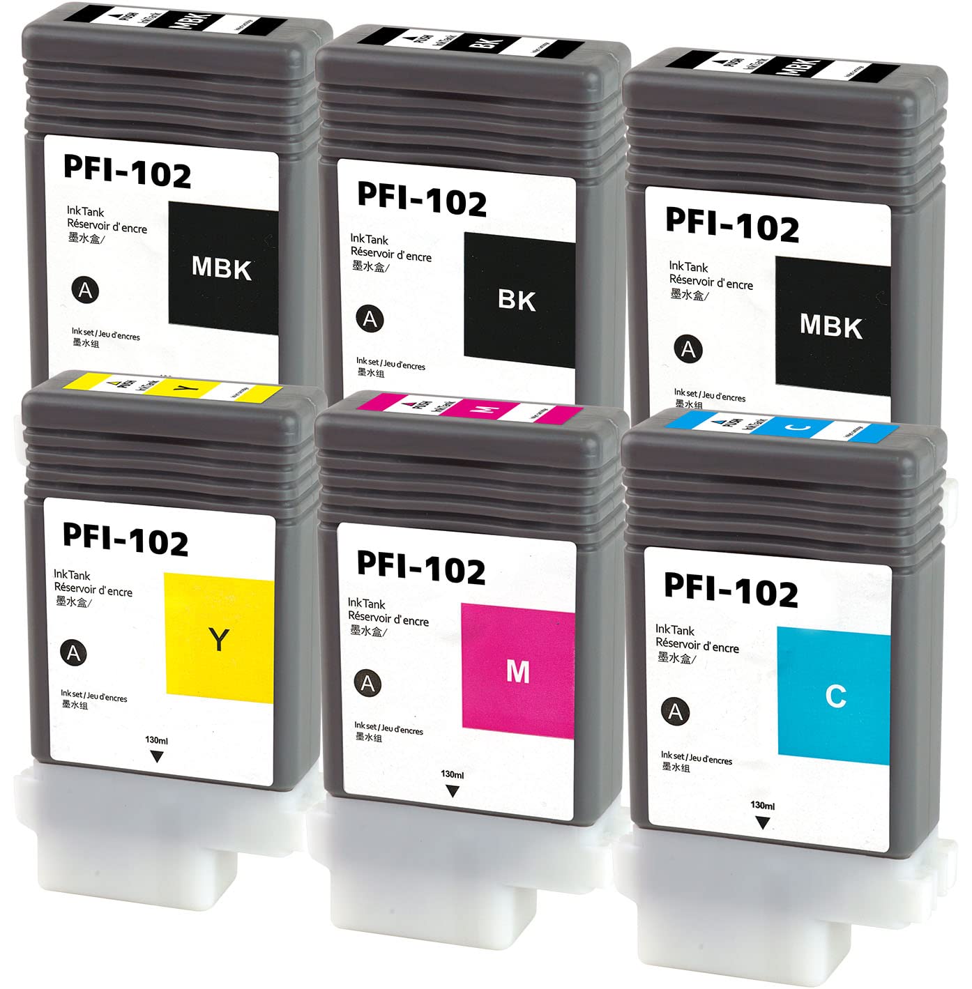 PFI-102 (MBK×2/(BK/C/M/Y) ６本 残量表示対応最新IC Amazon.co.jp: Inc.com PFI-102 (MBK×2/顔料マットブラック)(BK/C/M/Y