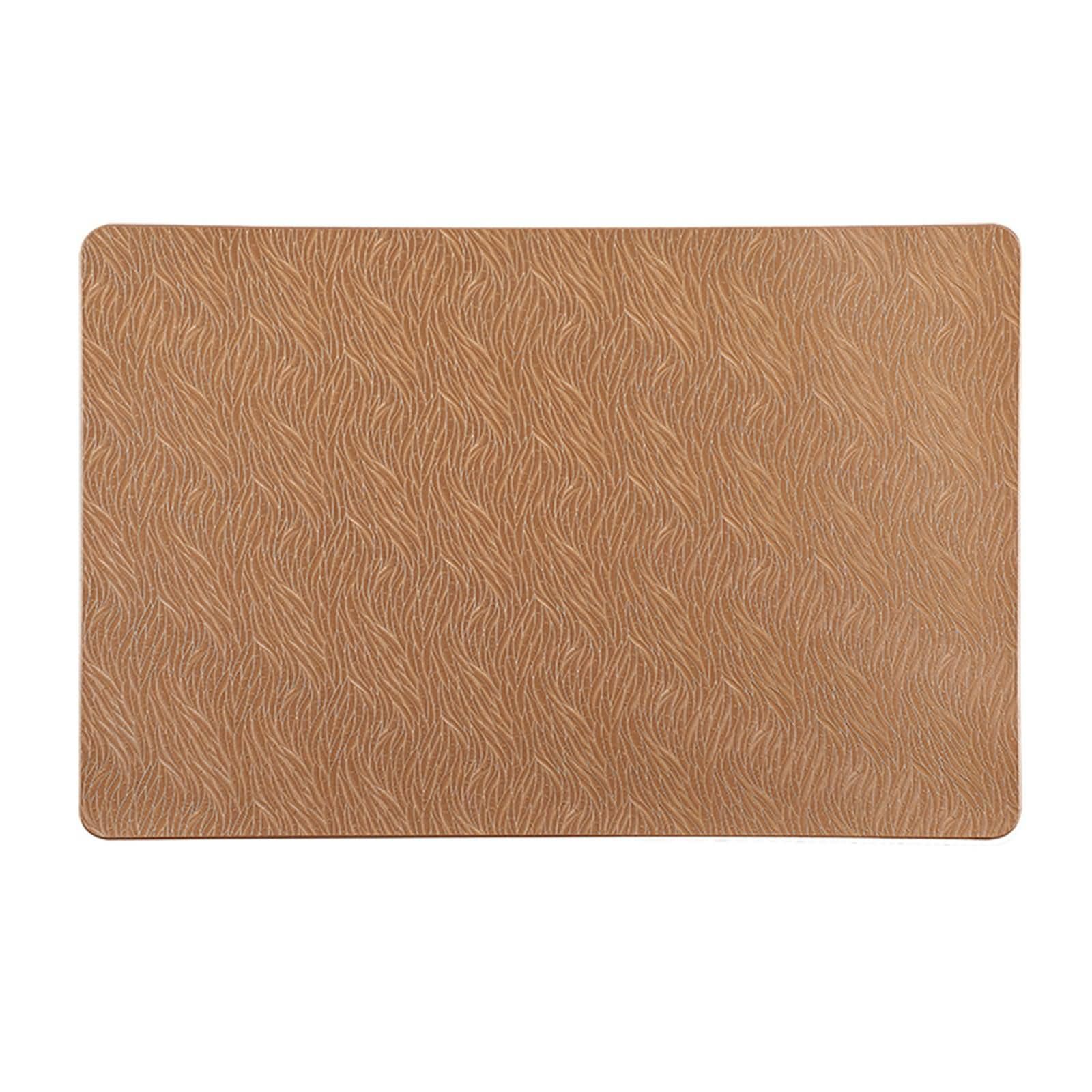 Pack 8 Manteles Individuales,Salvamanteles Individuales Antideslizante PVC 45 x 30 CM,Color Sólido con Rectángulo Salvamanteles Individuales Café