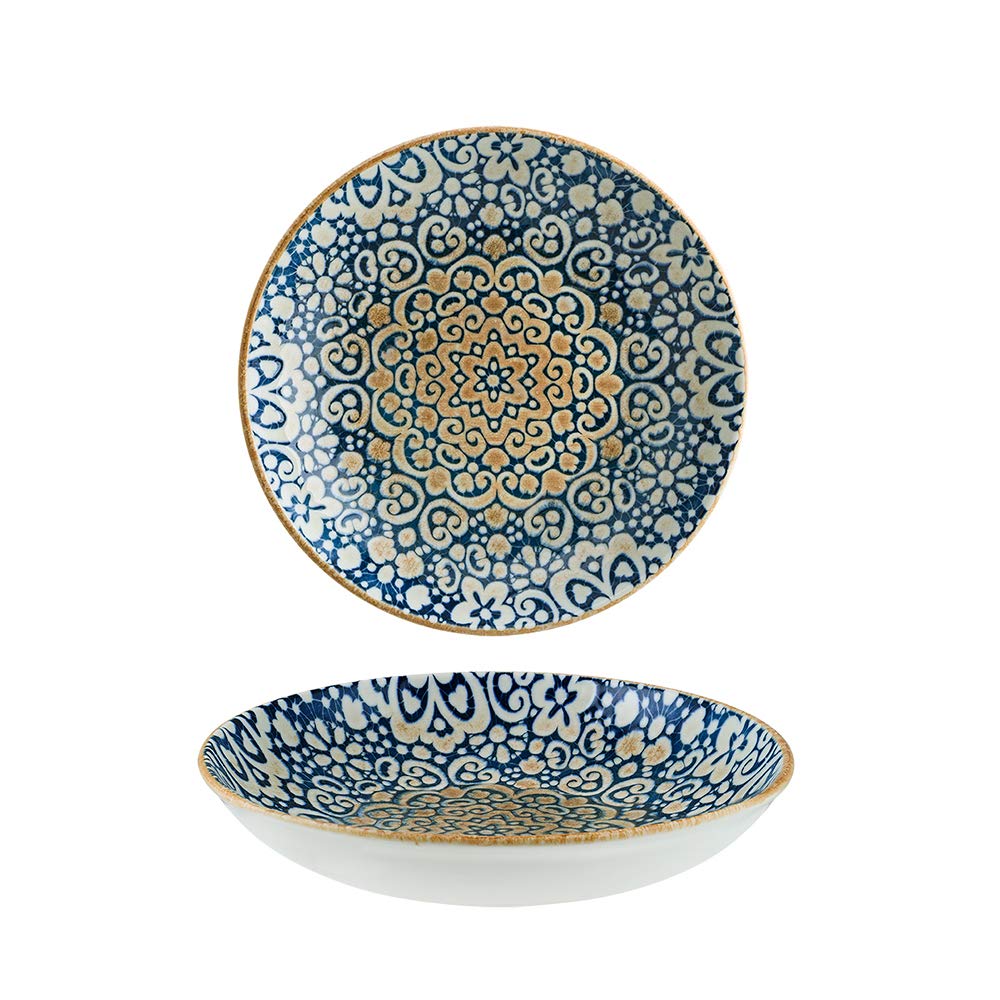 Española Low Bowl, 9" Round 9.00x9.00x2.00IN Bowl, For Pasta, Salad, Dinnerware, Tableware, Restaurant, Catering, Chip Resistant, Microwave Safe
