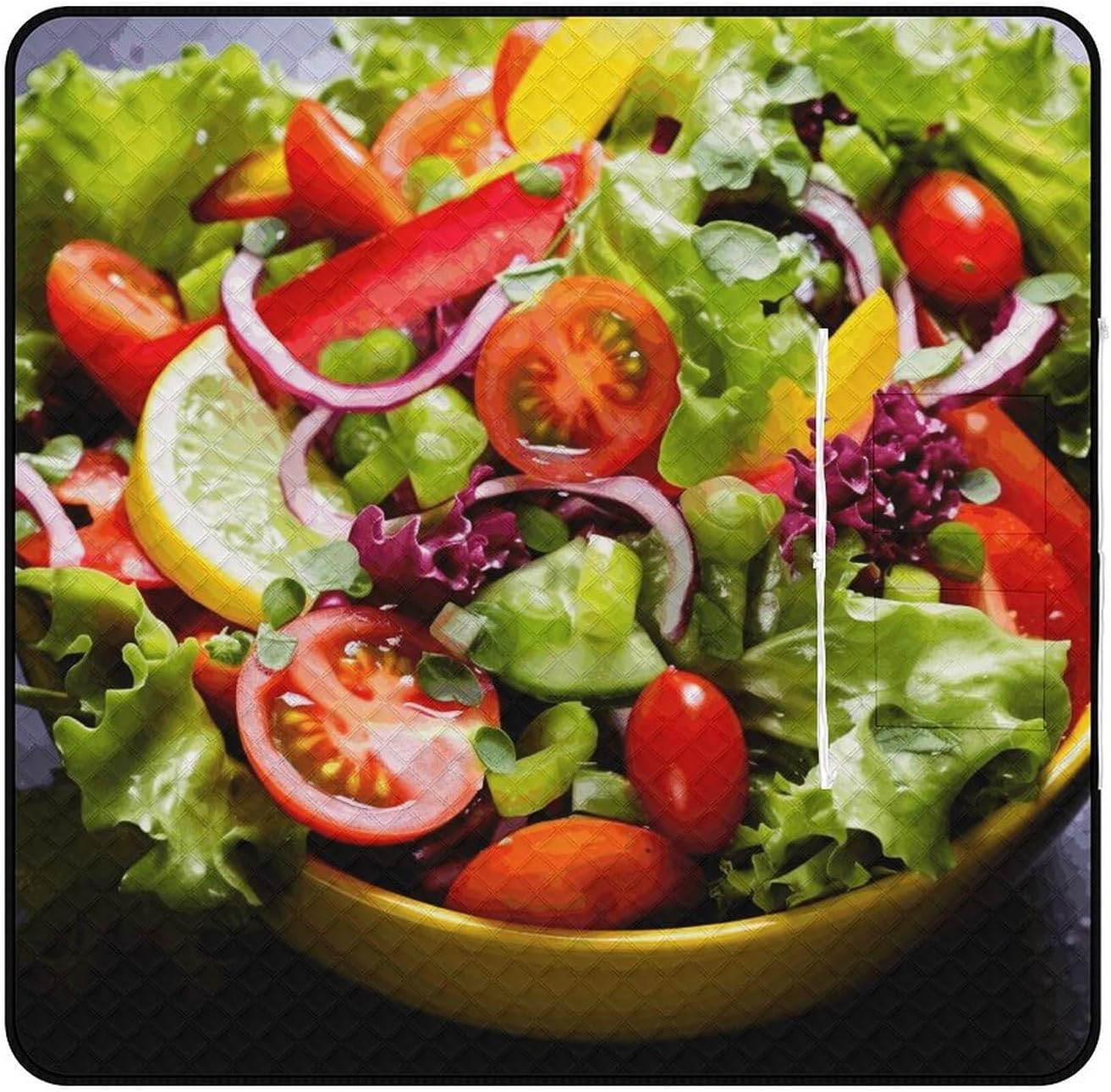 Zipper Type Beach Blanket Colorful Various Salad Picnic Outdoor Blanket Waterproof Foldable for Beaches、Camping、Travel