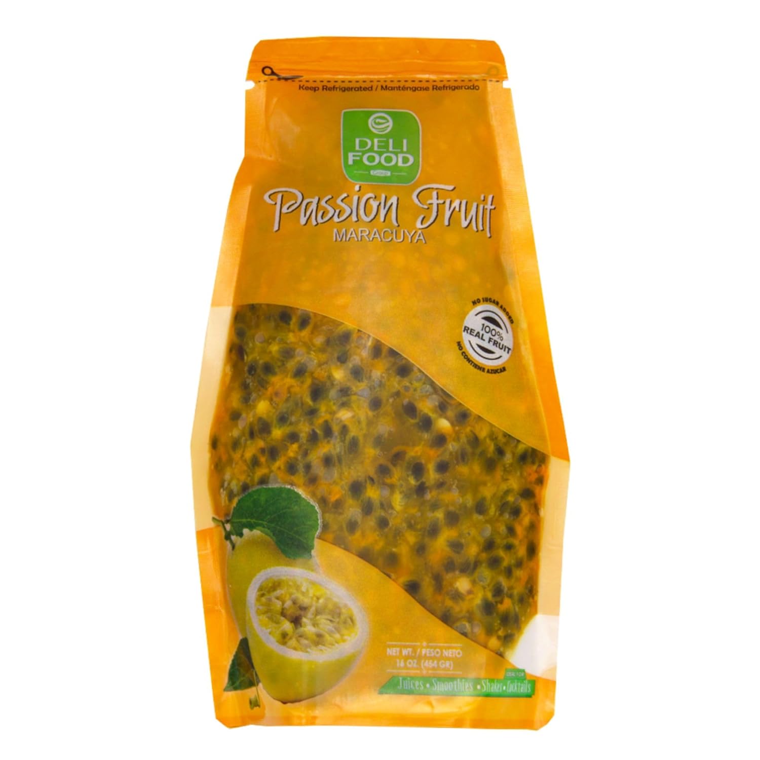 Passion Fruit Pulp 100% Fruit, No Added Sugar – Maracuya For Smoothies & Desserts, Cocktails, Drinks, Sugar free, 3 Pack (16 oz Each)